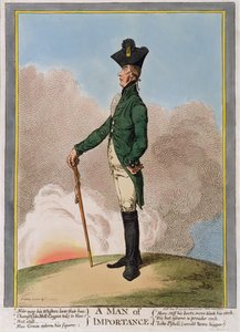 رجل ذو أهمية ، نشرته هانا همفري عام 1799 (النقش اليدوي)