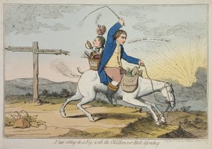 غروب الشمس في الضباب ، مع الدفاع عن هانوفر هاك القديم ، نشره J. وليامز في 1783 (النقش الملون يدويًا)