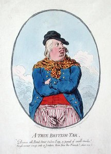 قطران بريطاني حقيقي ، نشرته هانا همفري عام 1795 (نقش ملون يدويًا) بواسطة جيمس جيلراي