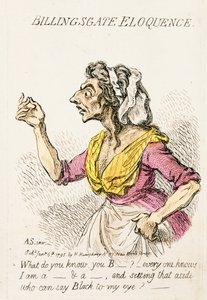 Billingsgate Eloquence ، التي نشرتها هانا همفري في 1795 تفاصيل النقش اليدوي لعام 191281