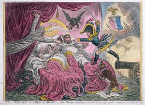 وسائل الراحة لسرير من الورود ، نشرتها هانا همفري في عام 1806 (النقش الملون يدويًا باستخدام aquatint)