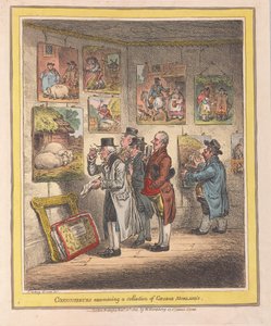متذوقون يفحصون مجموعة من حانة جورج مورلاندز. 1807 (نقش يدوي)