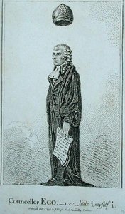 Councellor Ego - ie little i myself i ، نشرها ج. رايت في عام 1798 (حفر) بواسطة جيمس جيلراي