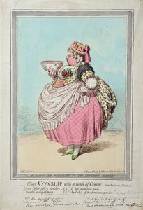 أدخل Cowslip ، مع وعاء من الكريم ، نشرته Hannah Humphrey في عام 1795 (النقش الملون يدويًا)