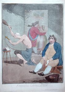 عزاء المساء ، نشره ويليام همفري عام 1785 (نقش ملون يدويًا) بواسطة جيمس جيلراي