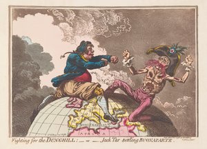 القتال من أجل Dunghill أو Jack Tar تسوية Buonaparte ، حانة. 1798 (نقش يدوي)