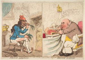 الحرية الفرنسية - العبودية البريطانية ، 21 ديسمبر 1792. بواسطة جيمس جيلراي