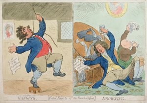 تعليق وغرق ، أو آثار قاتلة للهزيمة الفرنسية ، نشرته هانا همفري في عام 1795 (النقش الملون يدويًا) بواسطة جيمس جيلراي