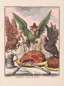 Harpyes تدنس العيد ، حانة. 1799 (نقش ملون)