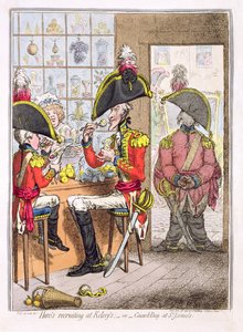 `` تجنيد البطل في Kelsey&39;s ، أو Guard-Day في St. James&39;s &39;، حانة. هانا همفري ، 1797 (النقش الملون)