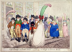 تغيير كبير في شارع بوند ، أو La Politesse du Grande Monde ، نشرته هانا همفري في عام 1796 (النقش الملون يدويًا)