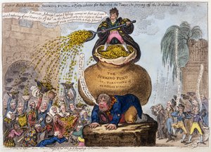 جون بول و The Sinking Fund - مخطط تافه لخفض الضرائب وسداد الدين الوطني ، الحانة. إتش همفري ، لندن ، 1807 (حفر يدوي)