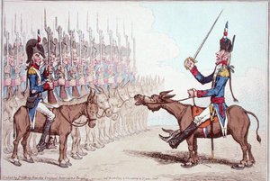 L'Infanterie Francaise en Egypte ، أو Le General l'Asne تحول إلى إبراهيم بك ، نشرته هانا همفري في عام 1799 (نقش ملون يدويًا) بواسطة جيمس جيلراي