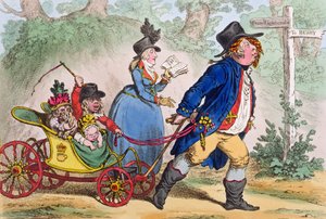 La Promenade en Famille ، أو A Sketch from Life ، نشرته هانا همفري في عام 1797 (النقش الملون يدويًا)