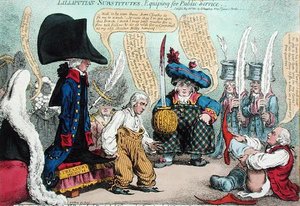 بدائل ليليبوتيان ، تجهيز للخدمة العامة ، نشرتها هانا همفري في عام 1801 (نقش ملون يدويًا) بواسطة جيمس جيلراي