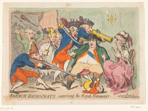 اشتعلت رحلة لويس السادس عشر وماري أنطوانيت في عام 1791 الديموقراطيون الفرنسيون يتفوقون على الهاربين الملكيين بواسطة جيمس جيلراي