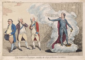 Malagrida & Conspirators ، استشارة شبح أوليفر كرومويل ، الحانة. 1782 (نقش يدوي)