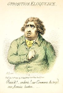 Eloquence المعارضة ، التي نشرتها هانا همفري عام 1795 (نقش ملون يدويًا) (تفاصيل عام 191281) بواسطة جيمس جيلراي