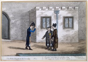 اللوحة 4 من "تقدم Rake&39;s في الجامعة" ، التي نشرتها هانا همفري في عام 1806 (النقش الملون يدويًا)