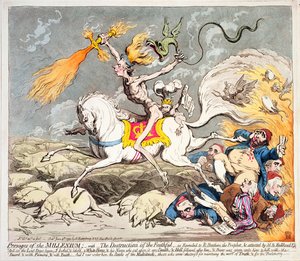 نذر الألفية ، نشرته هانا همفري في عام 1795 (النقش الملون ، النقش والألوان المائية)