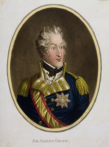 السير سيدني سميث (1764-1840) نشرته هانا همفري في عام 1799 (النقش الملون يدويًا باستخدام الماء)