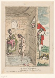 Spotprent op Sir Richard Worsley السير ريتشارد أسوأ من خبيث ، وفضح قاع زوجاته ؛ -أو fye! (العنوان على الكائن) بواسطة وليام همفري