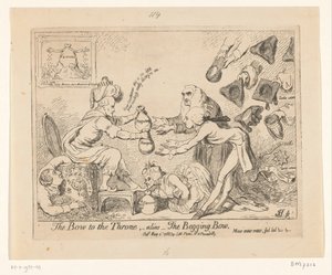 سبوتبرنت أوب وارين هاستينغز ، 1788 إنحني إلى العرش ، -لياس- قوس الاستجداء بواسطة جيمس جيلراي