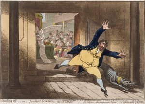سرقة ، أو حكمة الانفصال ، نشرتها هانا همفري في عام 1798 (النقش الملون يدويًا باستخدام aquatint)