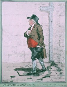 أعراض التفكير العميق ، التي نشرتها هانا همفري عام 1800 (حفر ملون يدويًا) بواسطة جيمس جيلراي