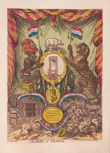 The Arms of France، pub. 1805 (نقش ملون يدوي) بواسطة جيمس جيلراي