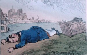 The Fall of Dagon ، أو Rare News for Leadenhall Street ، الذي نشره William Humphrey في عام 1784 (نقش ملون يدويًا) بواسطة جيمس جيلراي