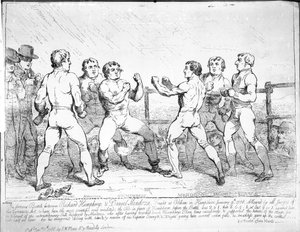 المعركة الشهيرة بين ريتشارد همفريز ودانيال مندوزا ، 9 يناير 1788 بواسطة جيمس جيلراي