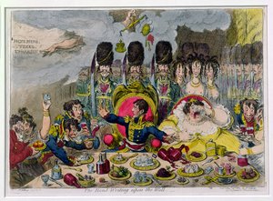 الكتابة اليدوية على الحائط ، نشرتها هانا همفري في عام 1803 (النقش اليدوي)