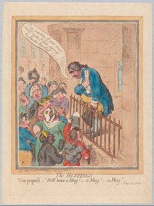 ذا هاستينغز. Vox Populi حسنا لديك كوب! كأس! مج! حانة. 1796 (نقش ملون)
