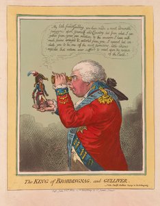 ملك Brobdingnag و Gulliver ، حانة. 1803 (نقش يدوي)