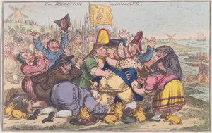 حفل الاستقبال في هولندا ، نشرته هانا همفري في عام 1799 (النقش اليدوي) بواسطة جيمس جيلراي