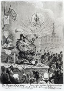 The Theatrical Bubble ... التي نشرتها هانا همفري (fl.1778-1822) 1805 (النقش و الماء)