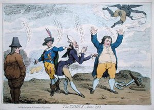 الأوقات ، Anno 1783 ، نشرها ويليام همفري (نقش ملون يدويًا) بواسطة جيمس جيلراي