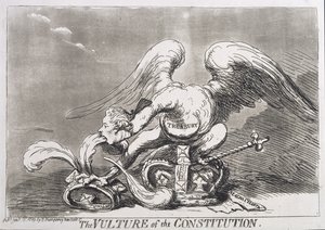 نسر الدستور ، نشرته هانا همفري عام 1789