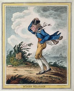 طقس عاصف ، نشرته هانا همفري عام 1808 (حفر يدوي اللون)
