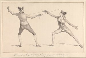 موقف Garde de Tierce ، و Coup de Quarte on the Arms بواسطة جيمس جوين