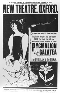 ملصق لإنتاج &39;Pygmalion and Galatea&39; في المسرح الجديد ، أكسفورد ، 7-9 يونيو 1894 بواسطة جيمس هيرن