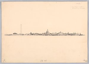 أفق واشنطن ، تصميم لعشاء مجلس واشنطن التجاري ، 13 مايو 1908 بواسطة جيمس هنري موزر