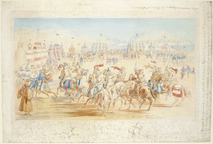 The Melee (رقم 1) ، 1839 (قلم رصاص ومرحاض على ورق) بواسطة جيمس هنري نيكسون