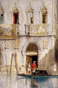خطوات Palazzo Foscari ، البندقية ، 1844 (قلم رصاص ، حبر ، غواش و wc على ورق) بواسطة جيمس هولاند