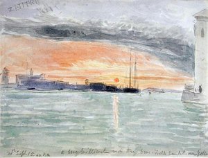 The Zattere، Sunset (مرحاض فوق الجرافيت على الورق) بواسطة جيمس هولاند