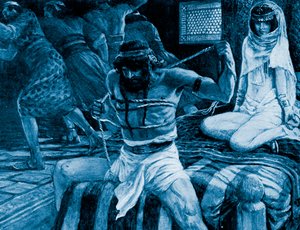 شمشون يكسر حباله بواسطة جي جيمس تيسو - الكتاب المقدس بواسطة جيمس جاك جوزيف (بعد) تيسو