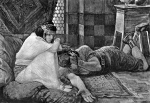 شمشون يكشف سره لدليلة - الكتاب المقدس بواسطة جيمس جاك جوزيف (بعد) تيسو