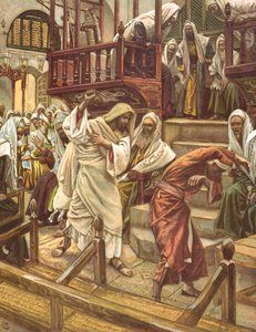 يسوع يشفي رجلاً يمتلكه شيطان في الكنيس ، رسم توضيحي لـ "La Vie de notre Seigneur Jesus-Christ" ، نُشر في Tours 1896
