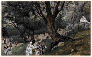 خرج يسوع إلى مكان صحراوي ، رسم توضيحي لحياة المسيح ، c.1884-96 (مرحاض وغواش على ورق مقوى) بواسطة جيمس جاك جوزيف تيسو